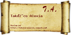 Takács Alexia névjegykártya